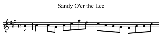 Sandy O'er the Lee - staff notation