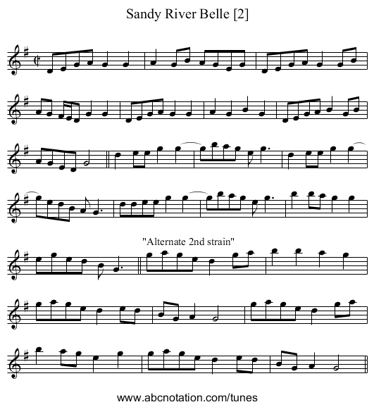 Sandy River Belle [2] - staff notation