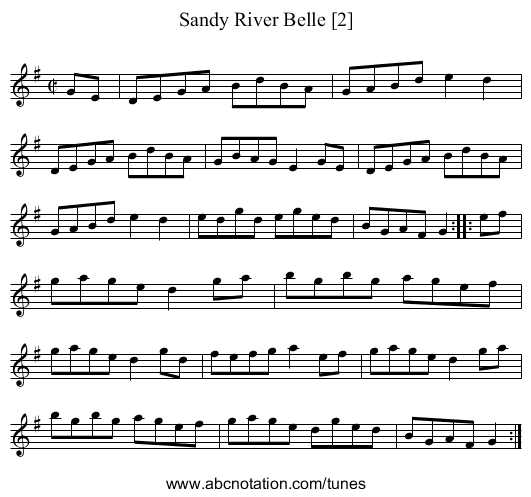 Sandy River Belle [2] - staff notation