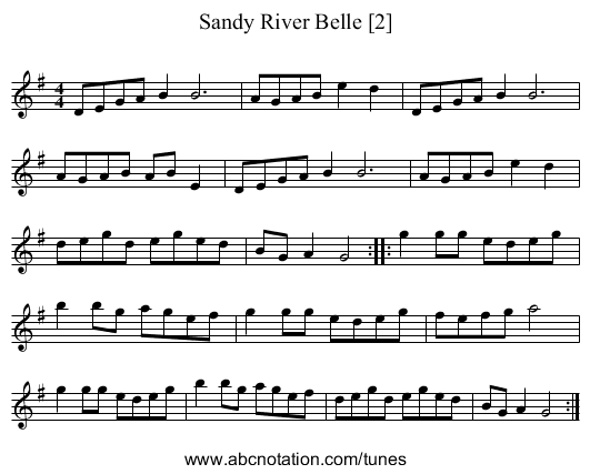 Sandy River Belle [2] - staff notation