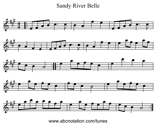 Sandy River Belle - staff notation