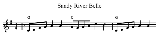 Sandy River Belle - staff notation