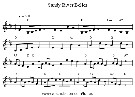 Sandy River Belles - staff notation