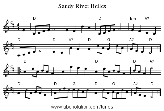 Sandy River Belles - staff notation