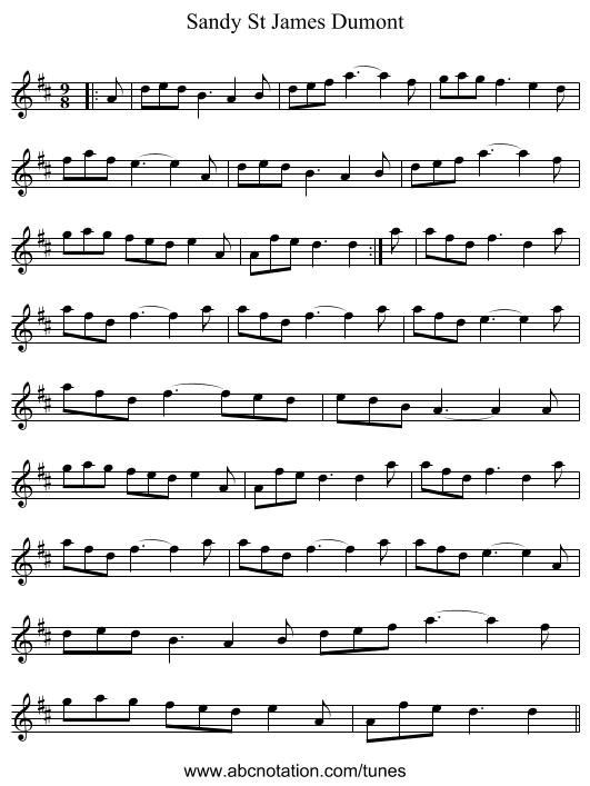 Sandy St James Dumont - staff notation