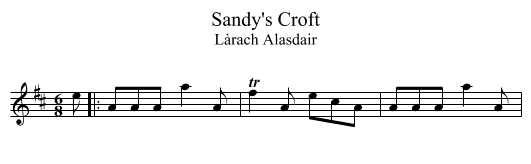 Sandy's Croft - staff notation