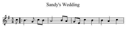 Sandy's Wedding - staff notation