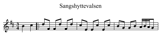 Sangshyttevalsen - staff notation