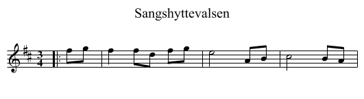 Sangshyttevalsen - staff notation