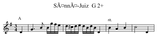 SÃ¤nnÃ¤-Juiz  G 2+ - staff notation