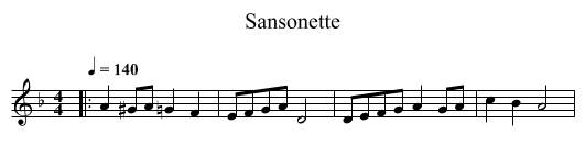 Sansonette - staff notation