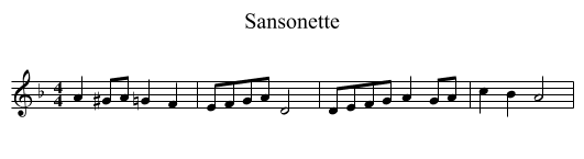 Sansonette - staff notation