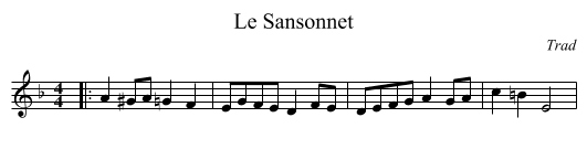Sansonnet, Le - staff notation