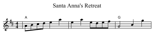 Santa Anna's Retreat - staff notation