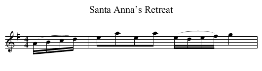 Santa Anna’s Retreat - staff notation