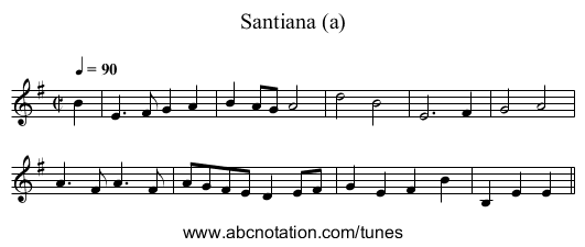 Santiana (a) - staff notation