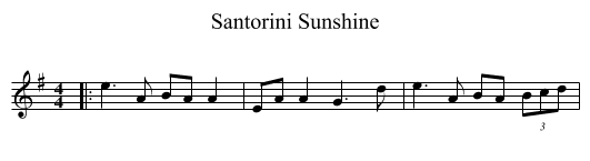 Santorini Sunshine - staff notation