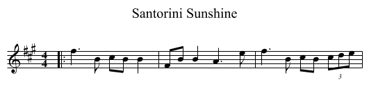 Santorini Sunshine - staff notation