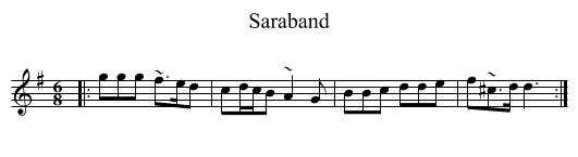 Saraband - staff notation