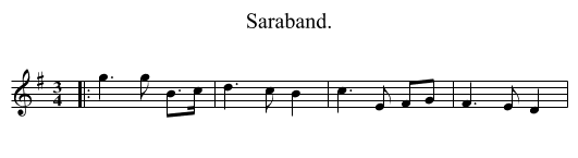 Saraband. - staff notation