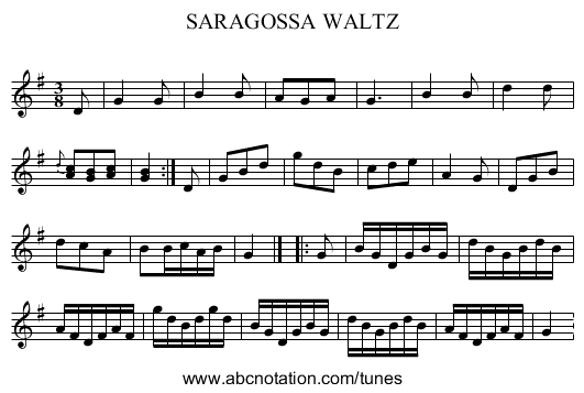 SARAGOSSA WALTZ - staff notation