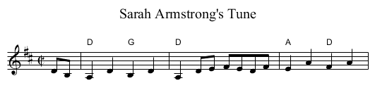 Sarah Armstrong's Tune - staff notation