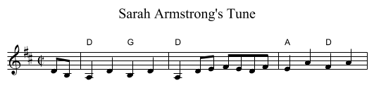Sarah Armstrong's Tune - staff notation