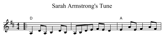 Sarah Armstrong's Tune - staff notation