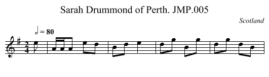 Sarah Drummond of Perth. JMP.005 - staff notation