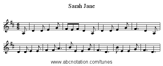 Sarah Jane - staff notation