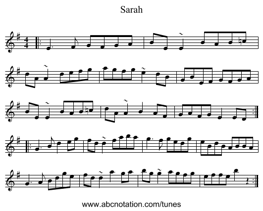 Sarah - staff notation