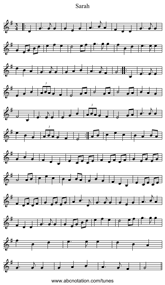Sarah - staff notation