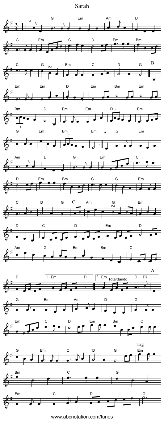 Sarah - staff notation