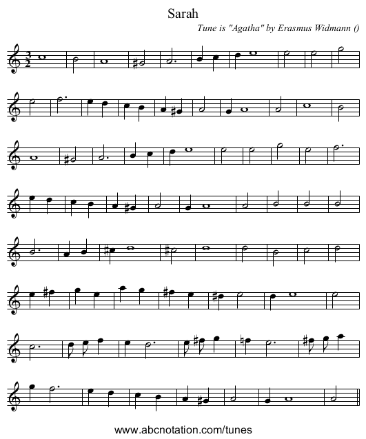 Sarah - staff notation