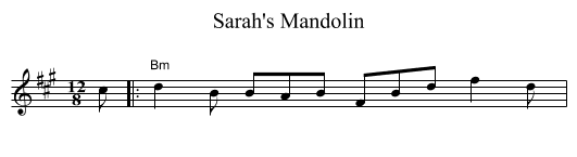 Sarah's Mandolin - staff notation