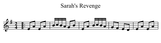 Sarah's Revenge - staff notation