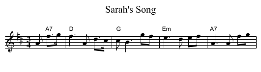 Sarah's Song - staff notation