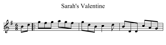 Sarah's Valentine - staff notation