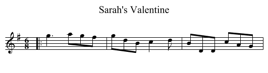 Sarah's Valentine - staff notation