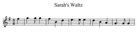 Sarah's Waltz - staff notation