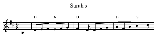 Sarah's - staff notation