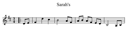 Sarah's - staff notation