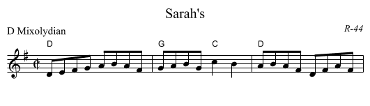 Sarah's - staff notation