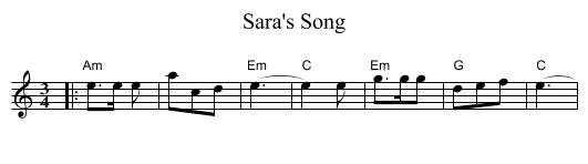 Sara's Song - staff notation