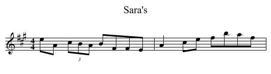 Sara's - staff notation