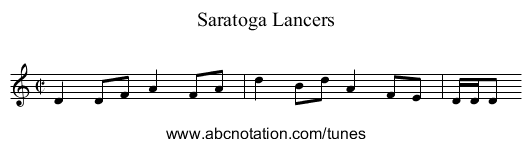 Saratoga Lancers - staff notation