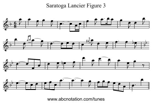 Saratoga Lancier Figure 3 - staff notation
