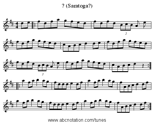 ? (Saratoga?) - staff notation