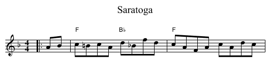 Saratoga - staff notation