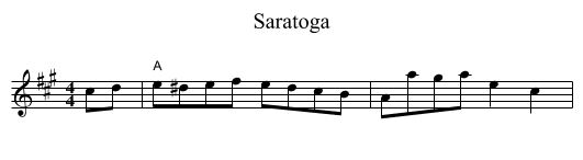 Saratoga - staff notation